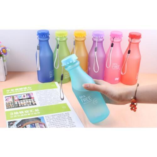 1PC Fashion Candy color unbreakable bottle frosted plastic sealed water bottle portable sports 550ml water bottle KB 1362