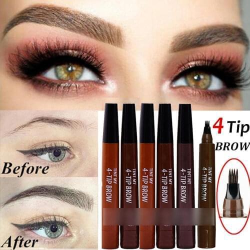 4 Head Henna Eyebrow Marker Pencil Microblading Liquid Eye Brow Pen Eyebrows Shades Tint Tatto Pencil Eyebrow Henna Makeup Tools