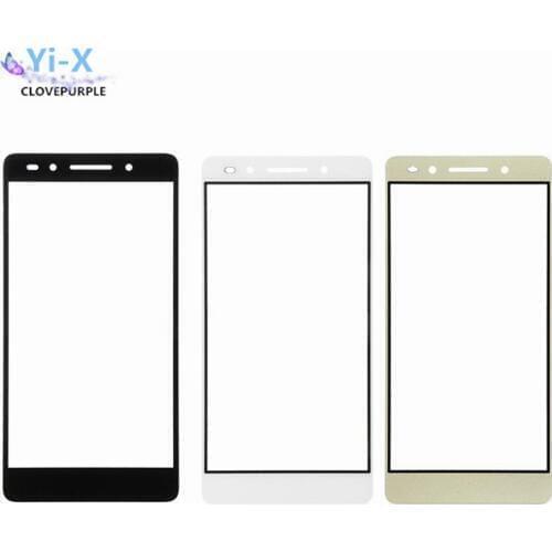 50pcs/lot For huawei Honor 7 Touch Screen Glass Lens (No Digitizer) Front Outer Glass Lens Replacement Parts