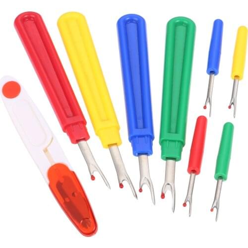 9Pcs/Set Plastic Handle Craft Thread Cutter Seam Ripper Stitch Unpicker Sewing Tool Cross-Stitch Sewing Thread Remover