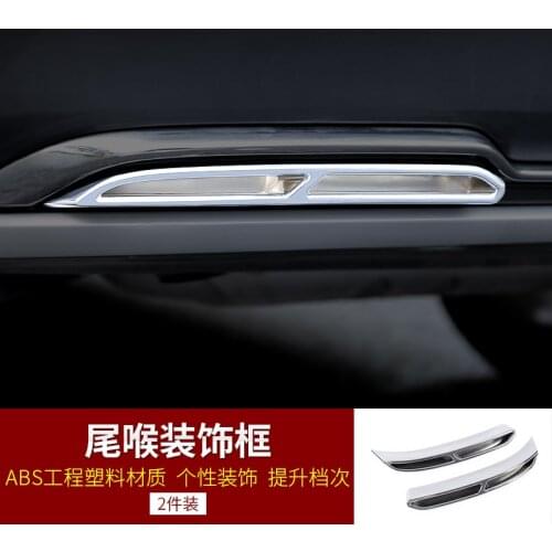 ABS Chromed Exterior Rear Exhaust muffler tail Pipe Outlet Decoration Trim 2PCS For Skoda Kodiaq Allure 2017-2018