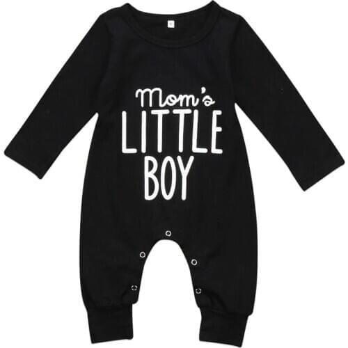 Newborn Toddler Infant Baby Boys Romper Letter Print Long Sleeve Jumpsuit Playsuit Little Boy Outfits Baby Clothing 0-24M