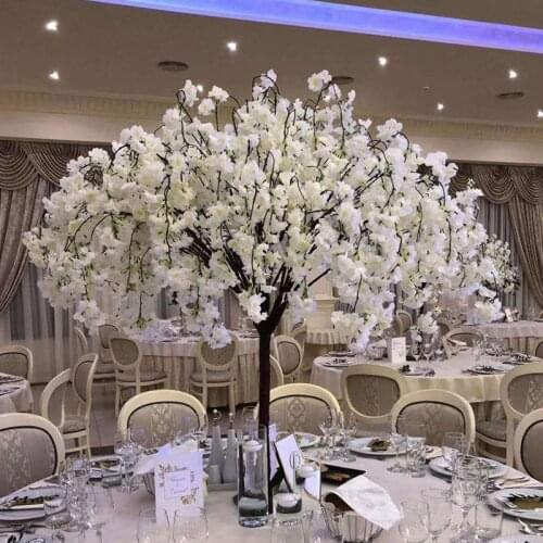 1.2M Height White Cherry Blossom Tree Simulation Plant Wedding Party Table center piece Fake Tree Festival Stage Garden Decor