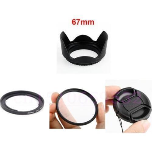 5 in1 sx dc 67mm lens adapter ring kit +lens cap +lens hood+uv +cpl filter for SX30 SX40 SX50 HS to 67mm lens protector