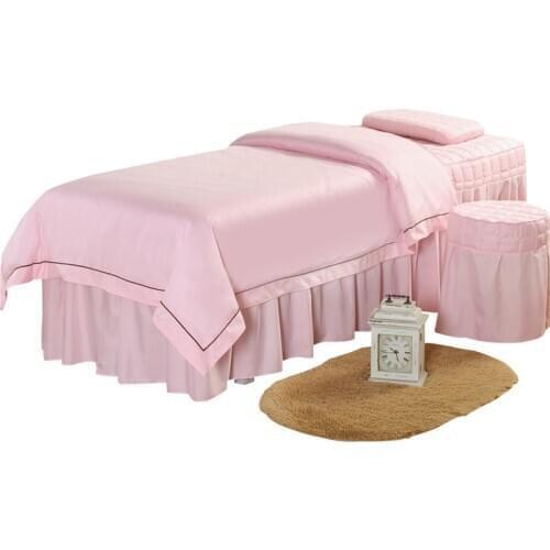 4pcs High Quality Beauty Salon Bedding Sets Massage Spa Thick Bed Linens Sheets Bedspread Massage Spa Pillowcase Duvet Cover Set