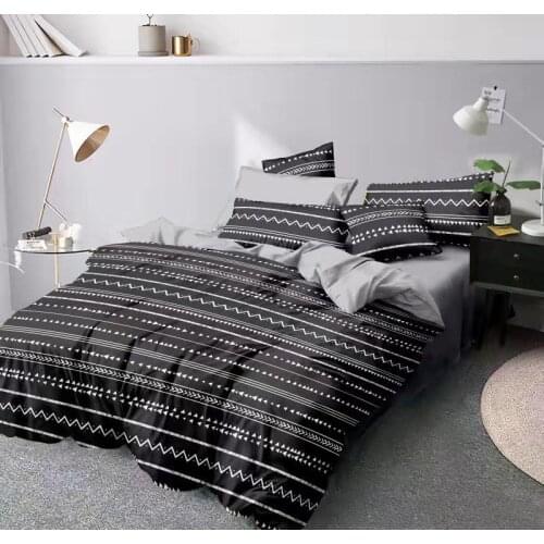Black Stripe Bedding Set Duvet Cover Sets 3pcs Marble Super King Size Single Queen Full Twin Comforter Bed Linens dekbed 140x200