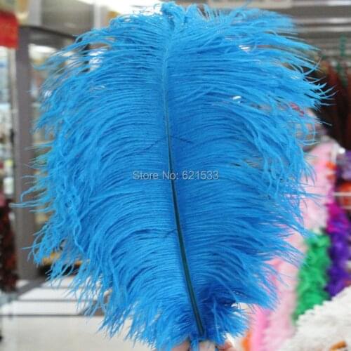 Beautiful!50Pcs/lot Natural Sky Blue/Turquoise Ostrich Feathers 16-18inch 40-45CM freeshipping