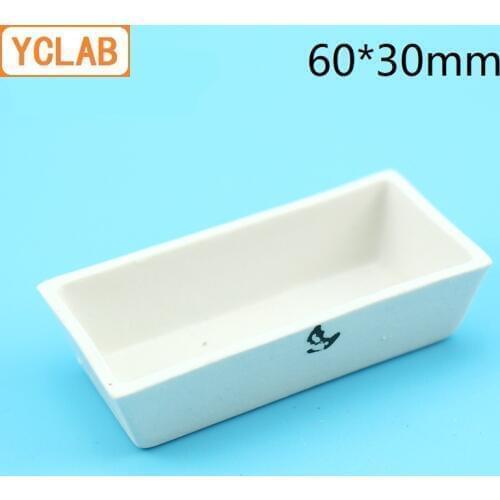 YCLAB 60*30mm Ash Content Dish Ceramic Ark Square Boat High Temperature Resistant Laboratory Chemistry Equipment