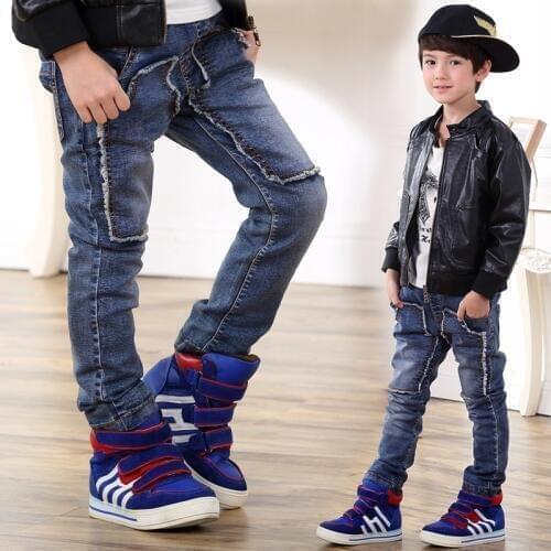 Hot sale 2019 Kids spring casual good Jeans Pants Children boys spring fashion patchwork denim Pants 4-9 years