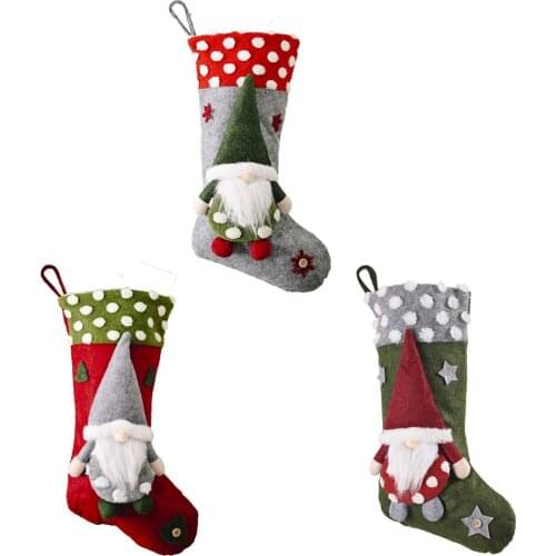 Lovely Christmas Gnome Socks Gift Bag A Superb Enhance The Holiday Atmosphere Bring Happiness To Your Family Decoration