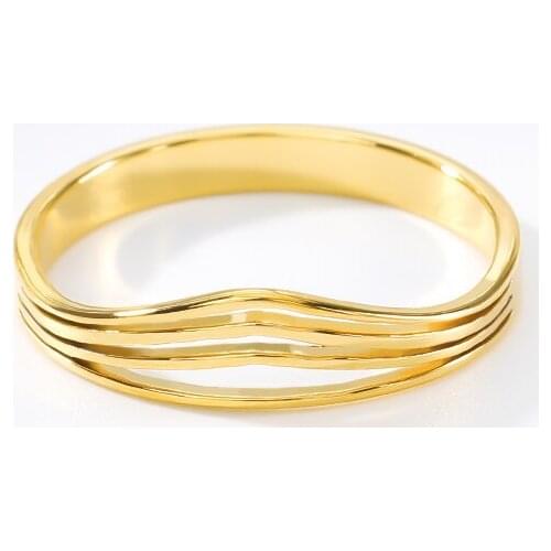 Multiple Layers Women Rings Rose Gold Color Chevron V Rings Stainless Steel Jewelry Party Gifts Anillos Mujer