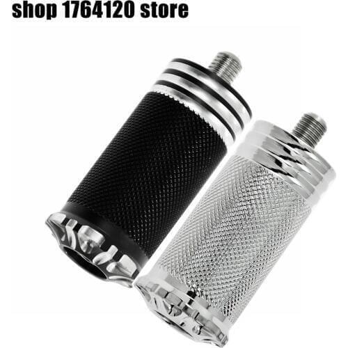 Motorcycle Black/Chrome Knurled Burst Shifter Peg Traction Gear For Harley Fatboy Sportster 1200 883 XLTouring Road King Ultra