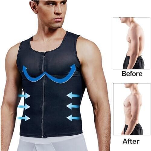 Mens Slimming Body Shaper Gynecomastia Compression Shirts Tummy Control Shapewear Waist Trainer Chest Abs Slim Vest Corset Tops