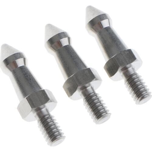 Set of 3 Metal Foot Spikes 1/4 Thread Washer for Camera Tripod Monopod 4cm