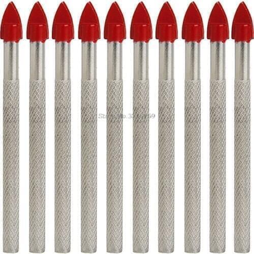 For 10 Pieces / Set Ceramic Drills Set 3/16 Shank 6 MM 1/4 Carbide Tip-tip Throw Hole Drills Promotion
