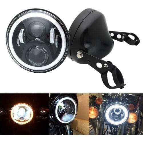 1 set 7 Inch 60W DOT SAE E9 Motorcycle 883 Headlamp with 7'' LED Headlight Motorcycle Mounting Headlight Shell