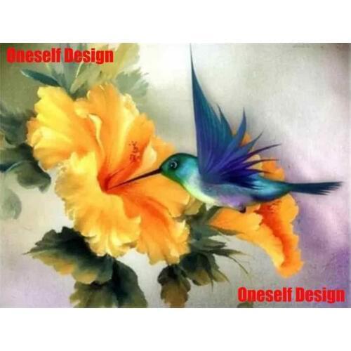 New Style 5D Diamond Painting Full Set Flower And Bird Diamond embroidery Full Square Cartoon rhinestone pictures Wall Sticker