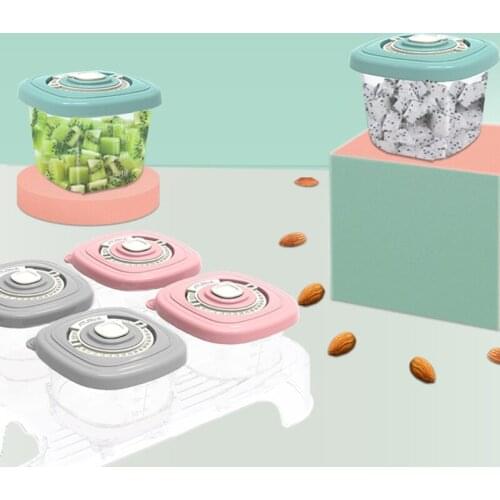 6 Pcs/Set Baby Food Organizer Freezing Cubes Tray Pots Freezer Storage Plastic Containers