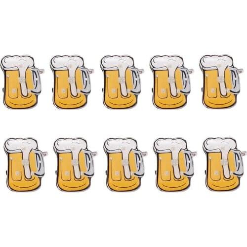 Popular Cartoon Beer Mug Flashing LED Light Up Badge Brooch Pins Party KTV Bar Favors