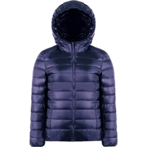 Plus Size 6XL 7XL Womens Hooded Down Coat Ultra Light Down Jacket Women Lightweight Portable WindBreaker Feather Outwear