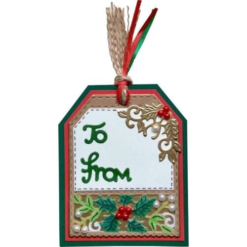 To Mom Christmas Floral Lace Tag Metal Cutting Dies DIY Crafts Scrapbooking Card Album Photo Making Embossing Supplies 2020