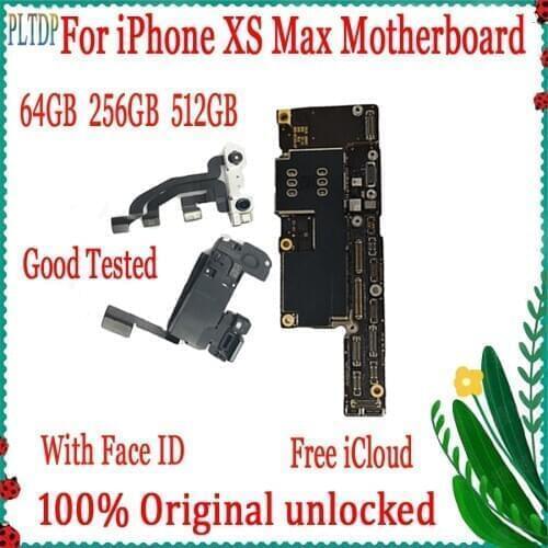 With/No face ID For iPhone XS Max Motherboard single/double card,100% Original Unlocked For iPhone XS MAX Logic board