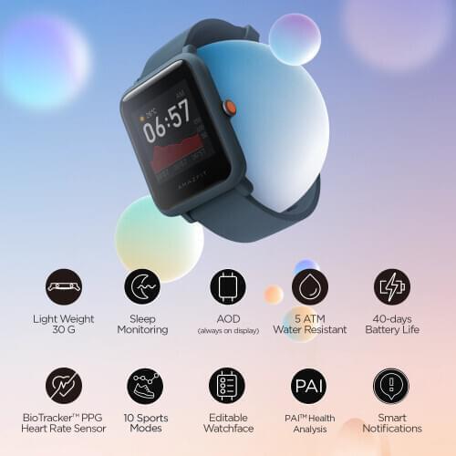 2020 Amazfit Bip S Lite Smartwatch Always-On Display Message Notification Sleep Monitor Smart Watch For Andriod IOS Phone