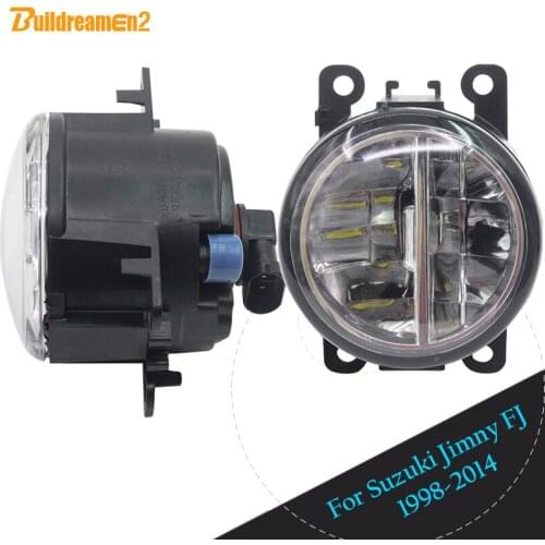 Buildreamen2 Car Styling LED Fog Light DRL Daytime Running Light 2 Pieces For 1998-2014 Suzuki Jimny FJ Closed Off-Road Vehicle