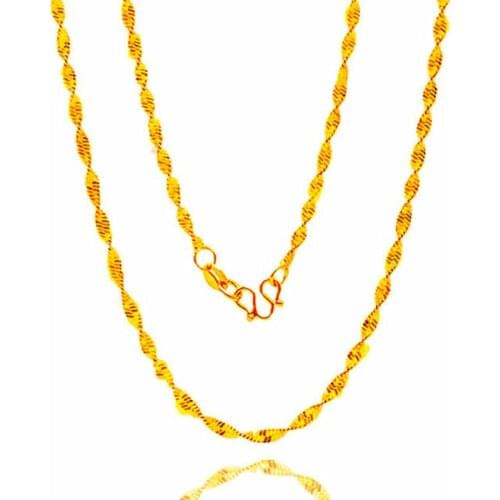 Thin Rope Chain Gold Filled Trendy Unisex Necklace Wave Chain
