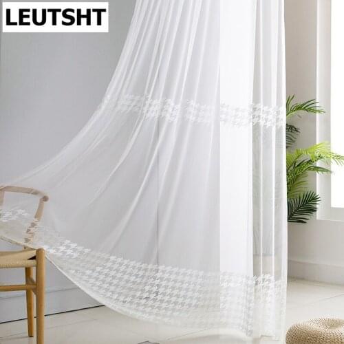 Embroidered Curtains for Living Dining Room Bedroom Star Tulle Modren Window Screen Tulle for Children Bedroom