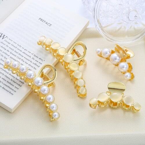 1Pc Sweet Pearl Hair Clips for Women Girls Hair Claw Chic Barrettes Claw Crab Hairpins Styling Fashion Hair Accessories Headwear