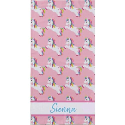 Girly Pink Rainbow Custom Unicorn Bathroom Beach Towel Colorful Peronalised Unicorn Towels for Girl Swimming Spa Lightweight 140
