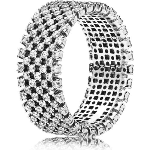 Authentic 925 Sterling Silver Heraldic Check Fashion Ring For Pandora Women Bead Charm Gift DIY Jewelry