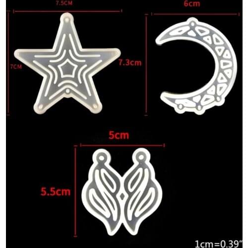 1 Set Dream Catcher Epoxy Resin Mold Keychain Earrings Casting Silicone Mould DIY Jewelry Pendant Car Hanging Decor Mold B03B