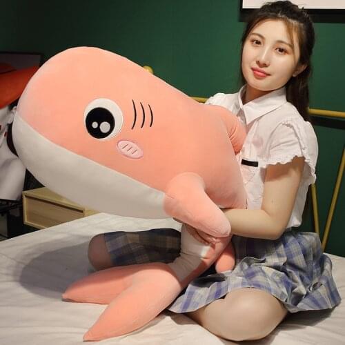 1pc Big Size kawaii Dolphin Plush Toys Lovely Stuffed Soft Animal Pillow Dolls for Children Girls Sleeping Cushion Gift