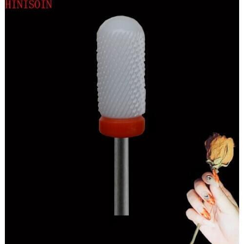 10 pcs White Ceramic Nail Drill Bit - Smooth Top Bit