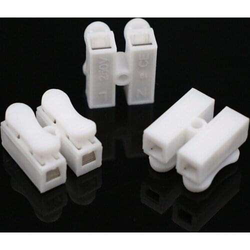 10 Pcs Wire Connectors Cable Terminals Block Ch-2 Electrical Cable Push In Connectors Wire Terminals Lighting Plug In Connector