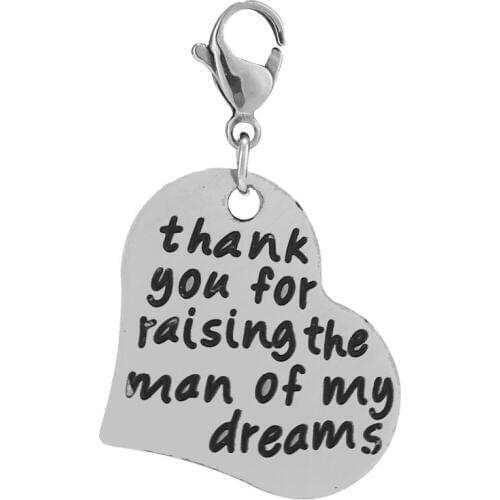 2Pcs/lot 28mm Love Heart Charm Letter Carving Pendant Jewelry Making Accessories