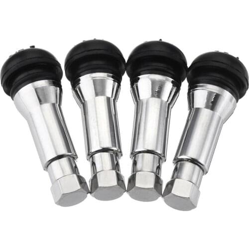 4Pcs/Set TR414 Chrome Tubeless Tyre Valve Stem Caps Snap In Wheel Tire Air Port Valve Core Stems Rubber Dustproof Cover