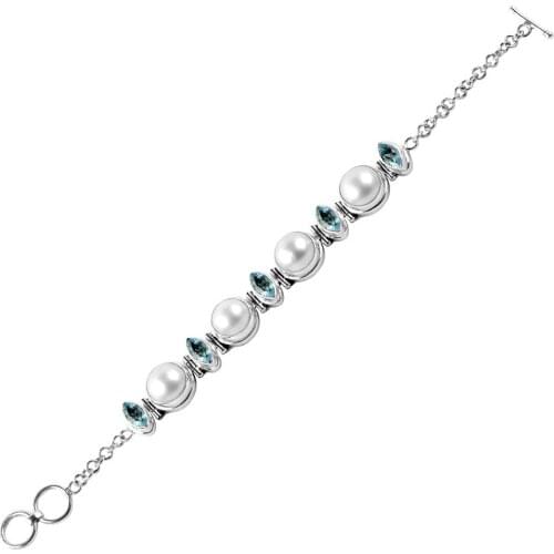 925 Sterling Silver Pearl Stone Bracelet