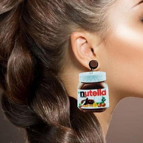 Exaggerated Funny Chocolate Cream Bottle Acrylic Earrings Lovely Food Dangl Au06 20 Dropship