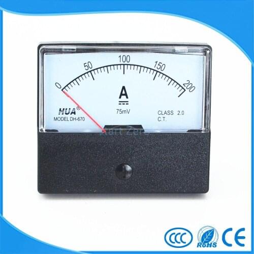 AC 0-200A Analog Panel Meter Ammeter Gauge DH-670