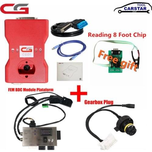 CGDI Prog for BMW MSV80 Auto Key Programmer with FEM/EDC Diagnosis Tool+IMMO Free Reading 8 Foot Chip Free Clip Adapter