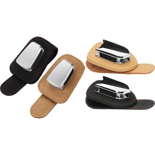 Sunglasses Holder Clip Hanger Eyeglasses Mount for Car, 180° Rotational Car Glasses Holder with Ticket Card Clip, Easy to Use