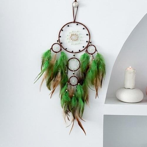 Home Indoor Pendant Retro Wind Chime Feathers Dream Catcher Bedroom Room Wall Hanging Ornament Girls Kids Holiday Special Gift