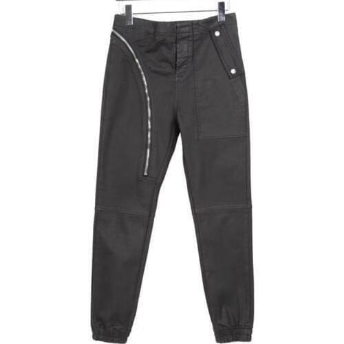 Owen Seak Men Oil wax Denim Jeans Classic Gothic Mens Clothing Coated Summer Straight Hip Hop Women Solid Jeans Pants Size XL