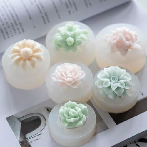 Handmade Soap Mold Diy Single Hole Flower Type Plaster Handmade Soap Tool Baking Cake Decoration Epoxy Silicone Mold Epoxy Mold
