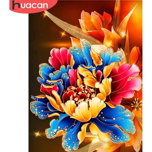 HUACAN 5D DIY Diamond Painting Full Round Square Flower Rhinestones Diamond Embroidery Sale Mosaic Cross Stitch Wall Art