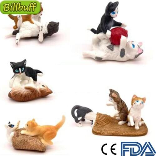 Simulation Wild Animal Simulation Figure Toy Animal Cute Cat Playing Cat Model Educational Toy for Children Toy Figure Collectio