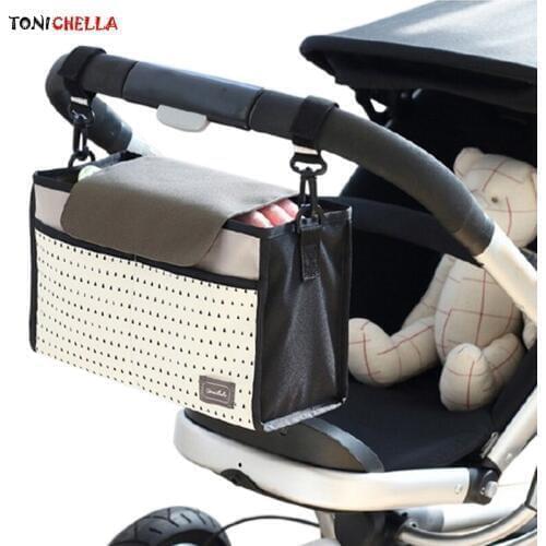 Toddler Stroller Bag Stripe Nappy Bags Infant Carriage Hanging Storage Milk Bottle Organizer Baby Diaper Bolsa Wheelchair T0540